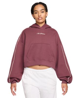 Women's Studio Fleece Oversized Scallop-Trim Hoodie
