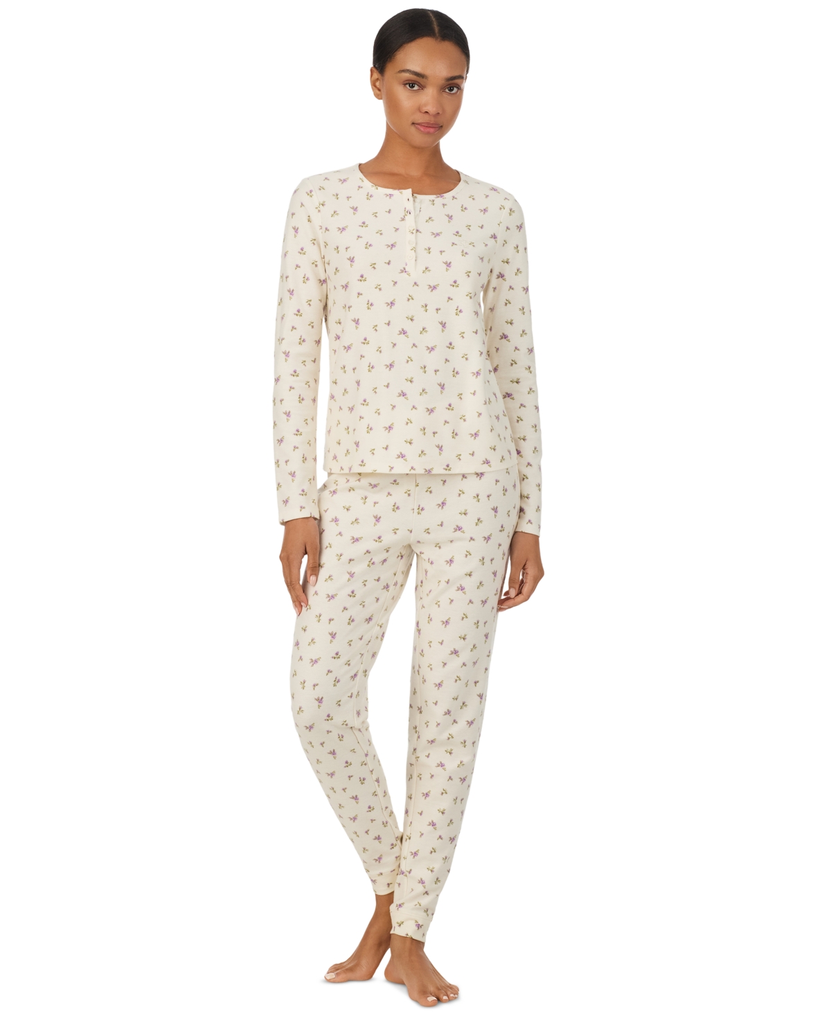 Lauren Ralph Lauren Women's Long-Sleeve Henley Top and Jogger Pant Set