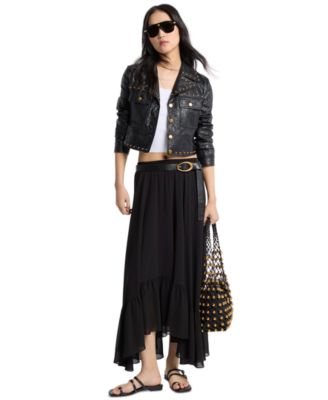 Michael Kors Women's High-Low Mid-Rise Skirt