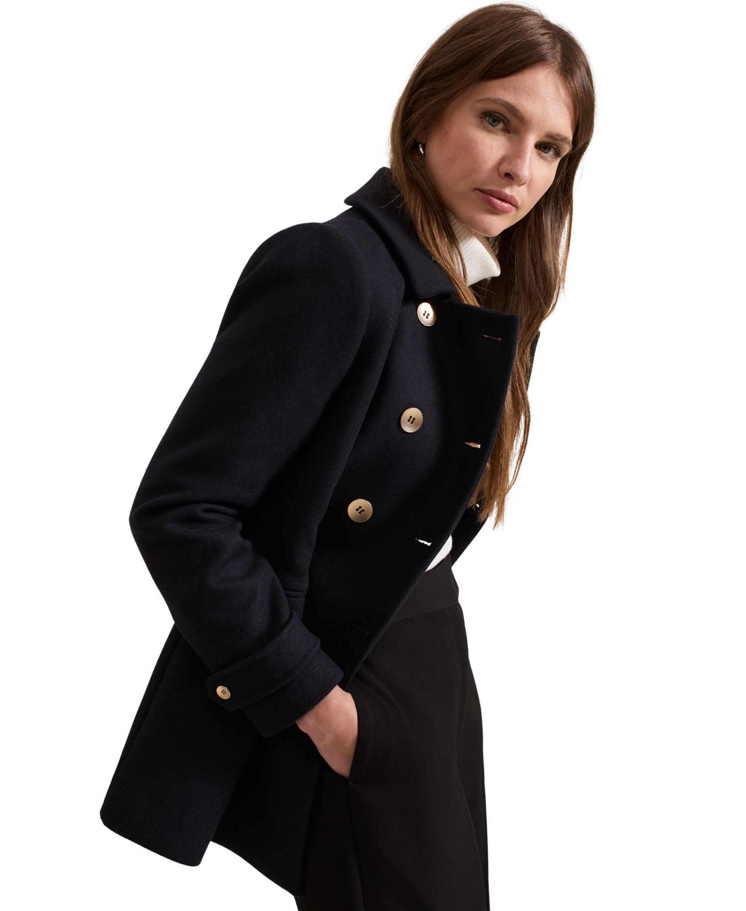 Women's Aurelie Military Double-Breasted Wool-Blend Coat