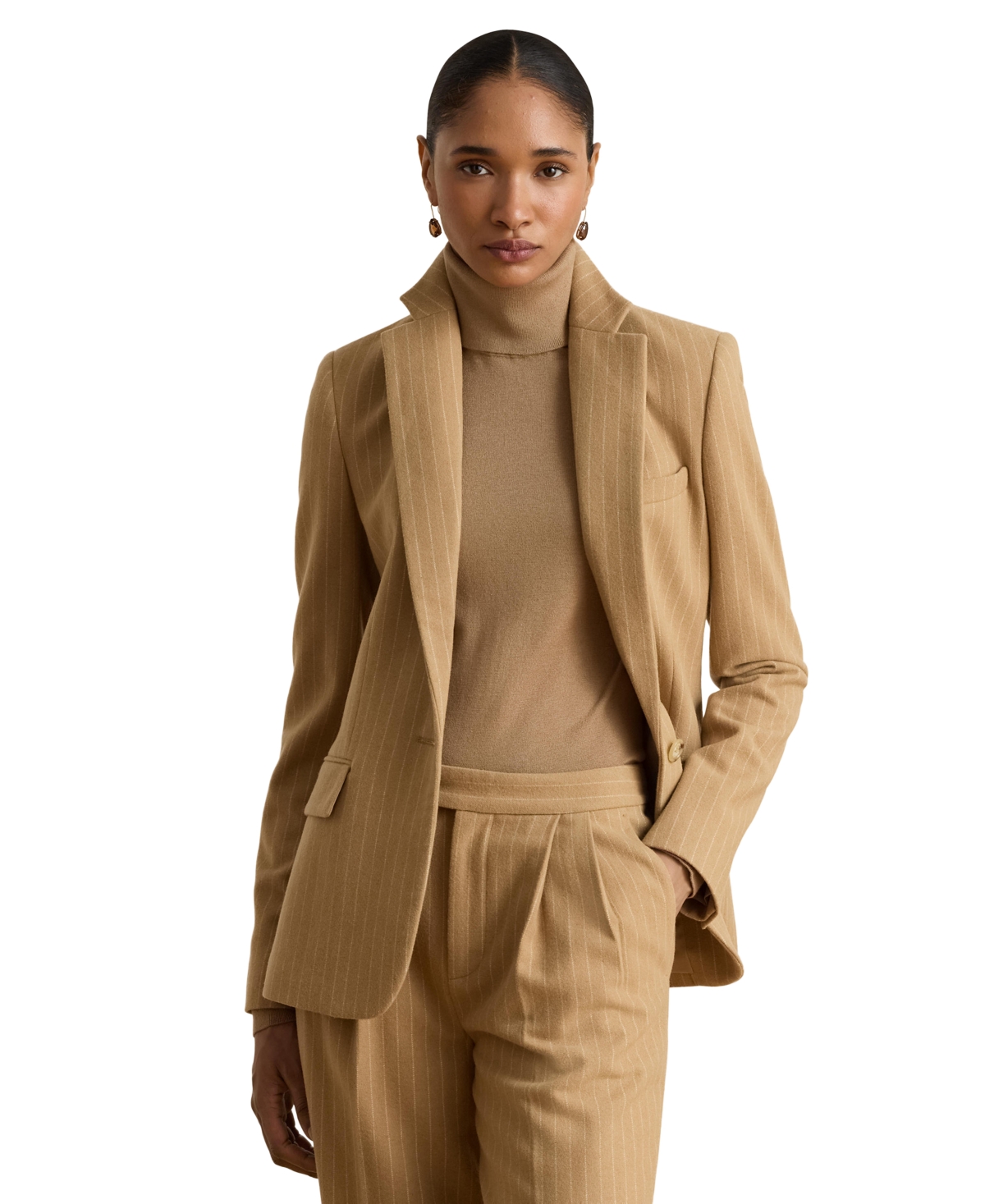 Lauren Ralph Women's Pinstripe Wool-Blend Blazer