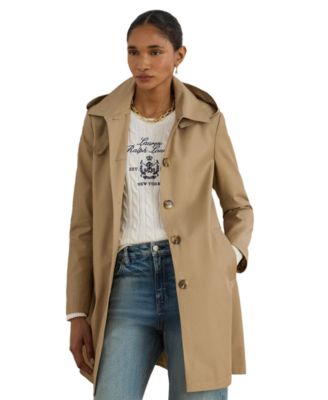 Women's Hooded Water-Resistant A-Line Raincoat, Created for Macy's