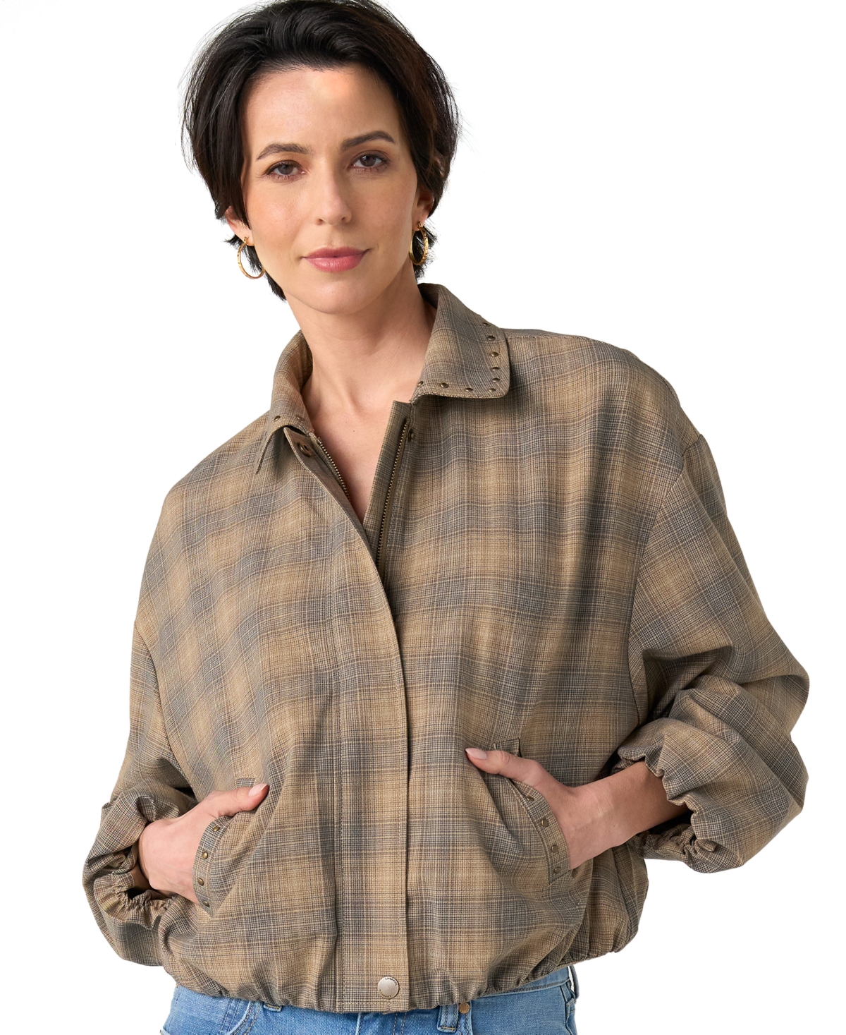 Liverpool Los Angeles Women's Bubble Hem Collared Jacket