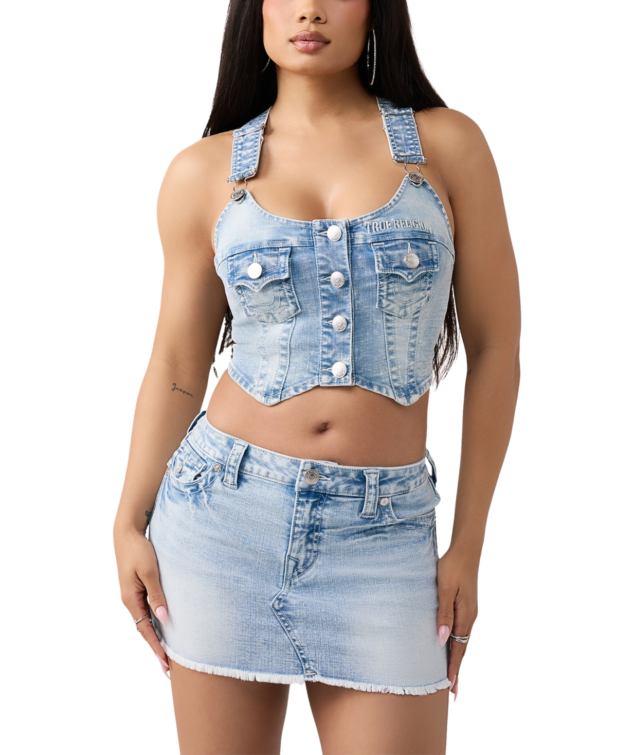 True Religion Women's Overall Denim Top