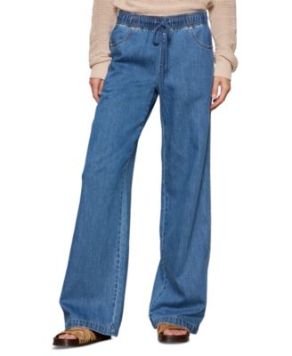 Women's Linen-Blend Wide-Leg Jeans