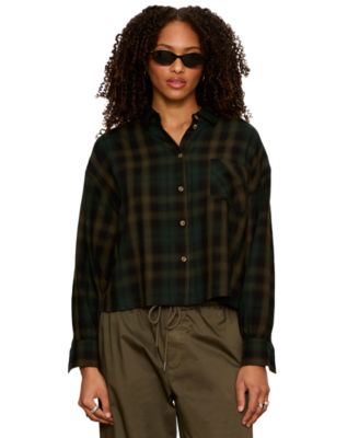 Petite The Autumn Cropped Flannel Button-Up Shirt