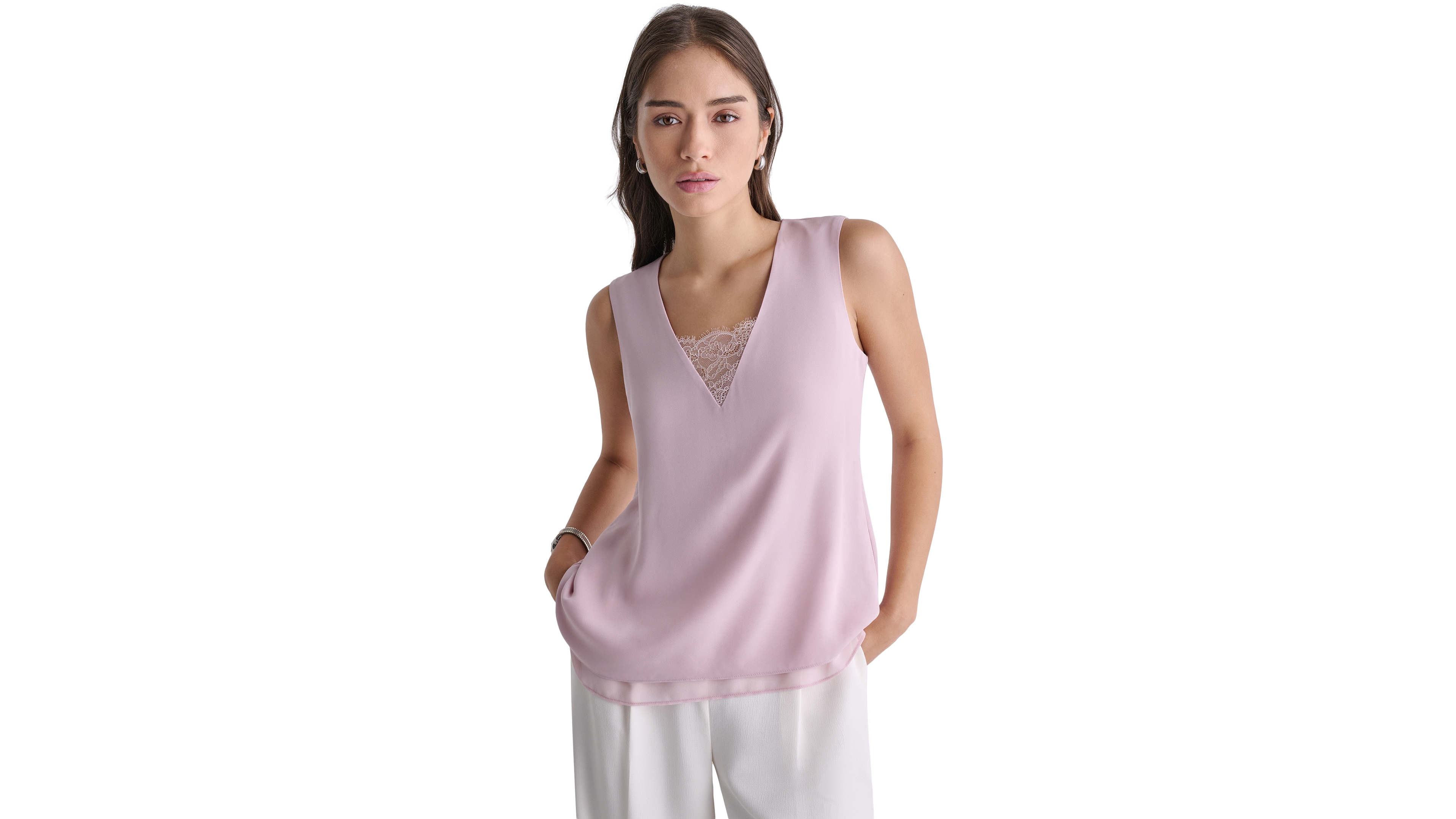 Bcbg Women's Sleeveless V-Neck Blouse