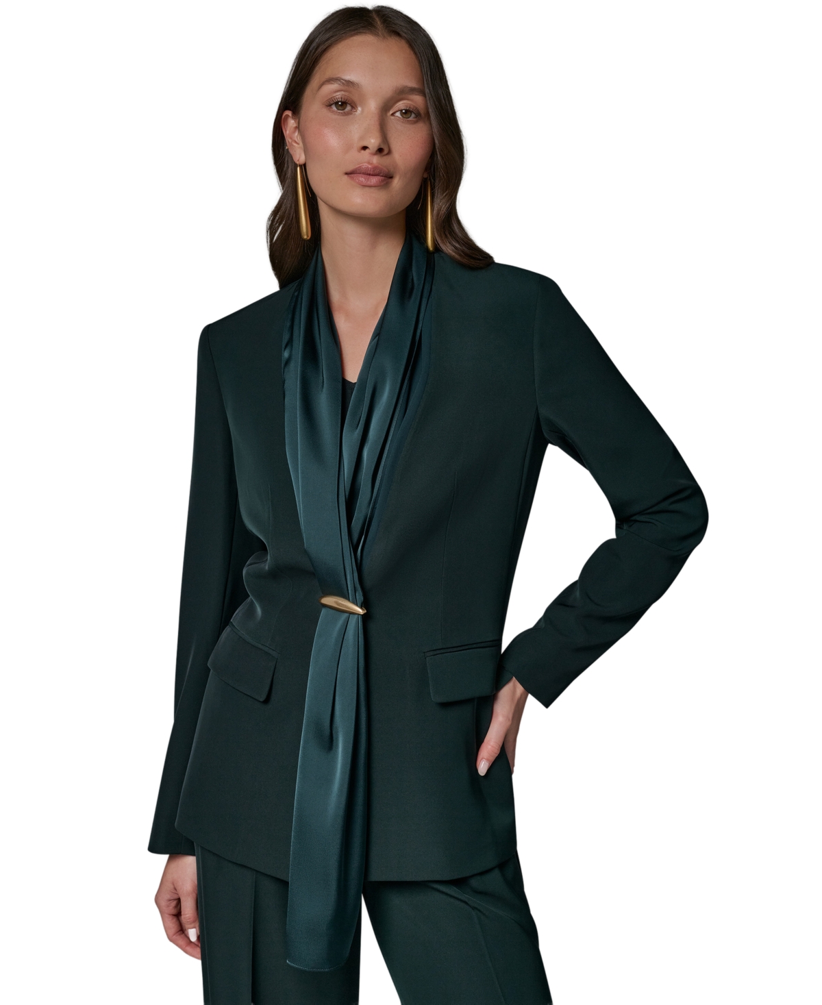 Donna Karan New York Women's Scarf Collar Blazer