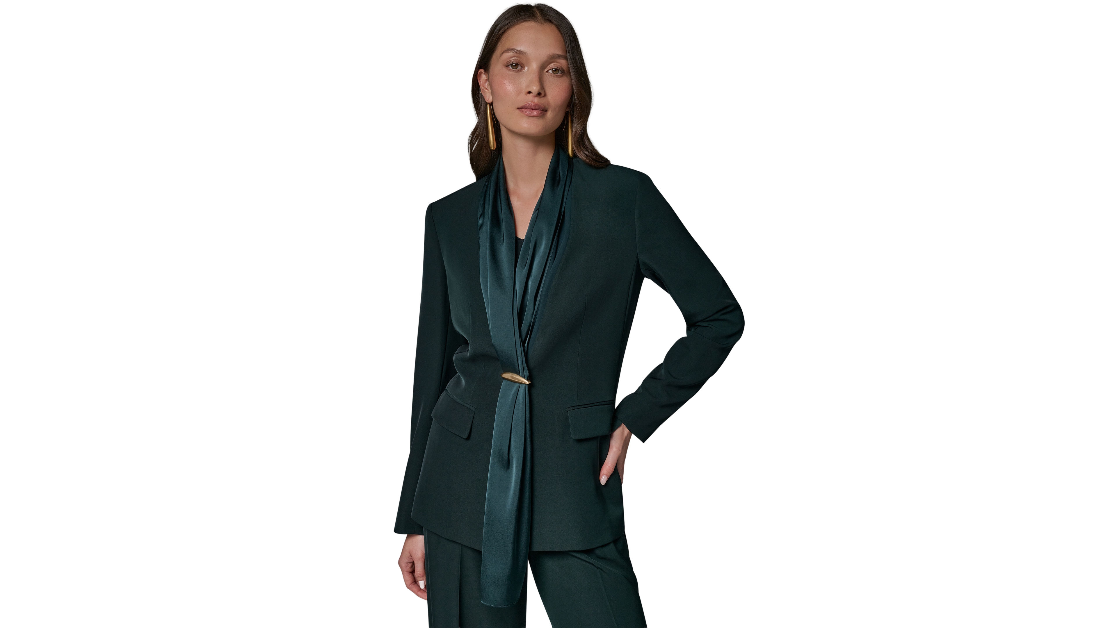 Donna Karan New York Women's Scarf Collar Blazer
