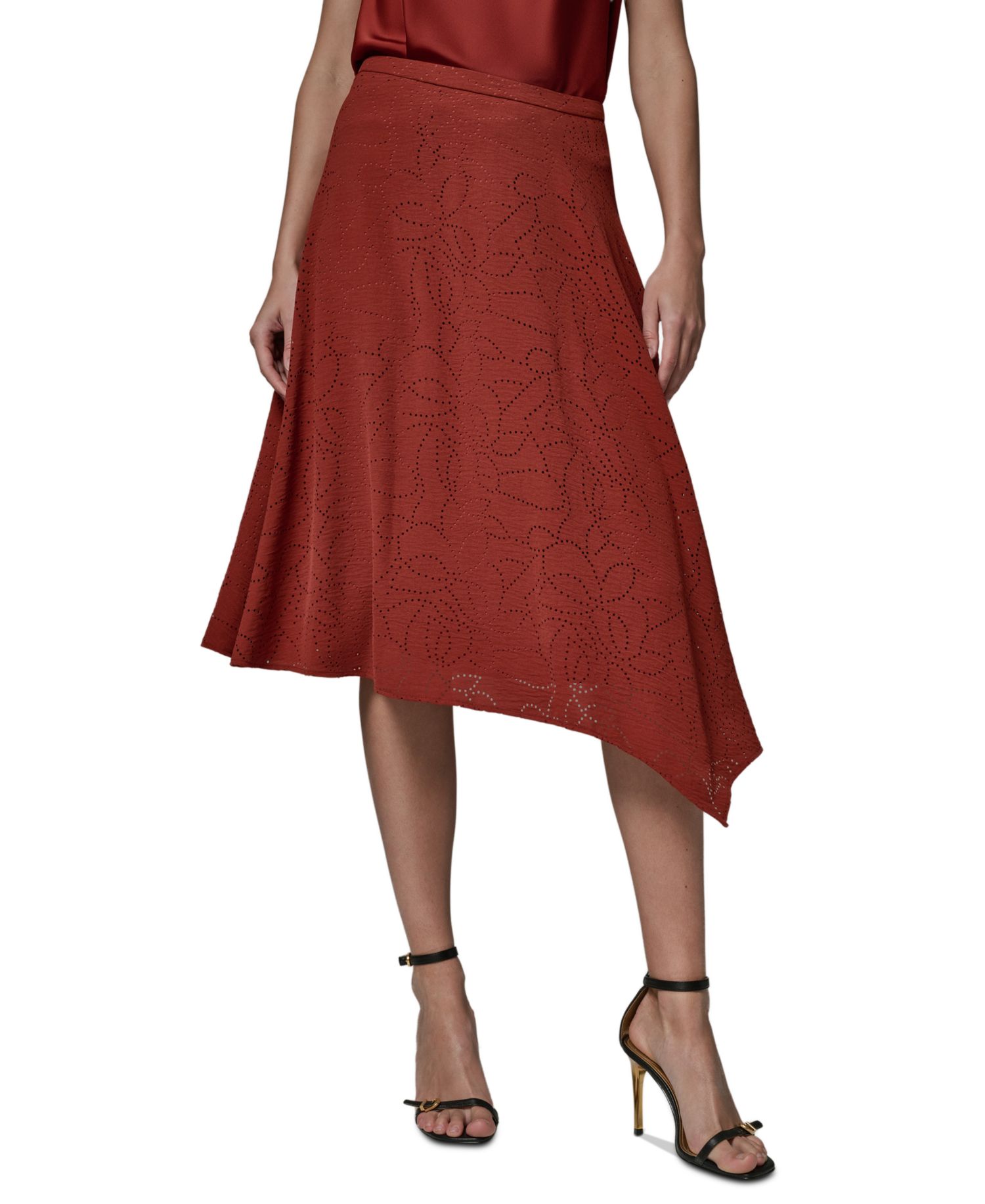 Women's Laser Cut High-Low Skirt
