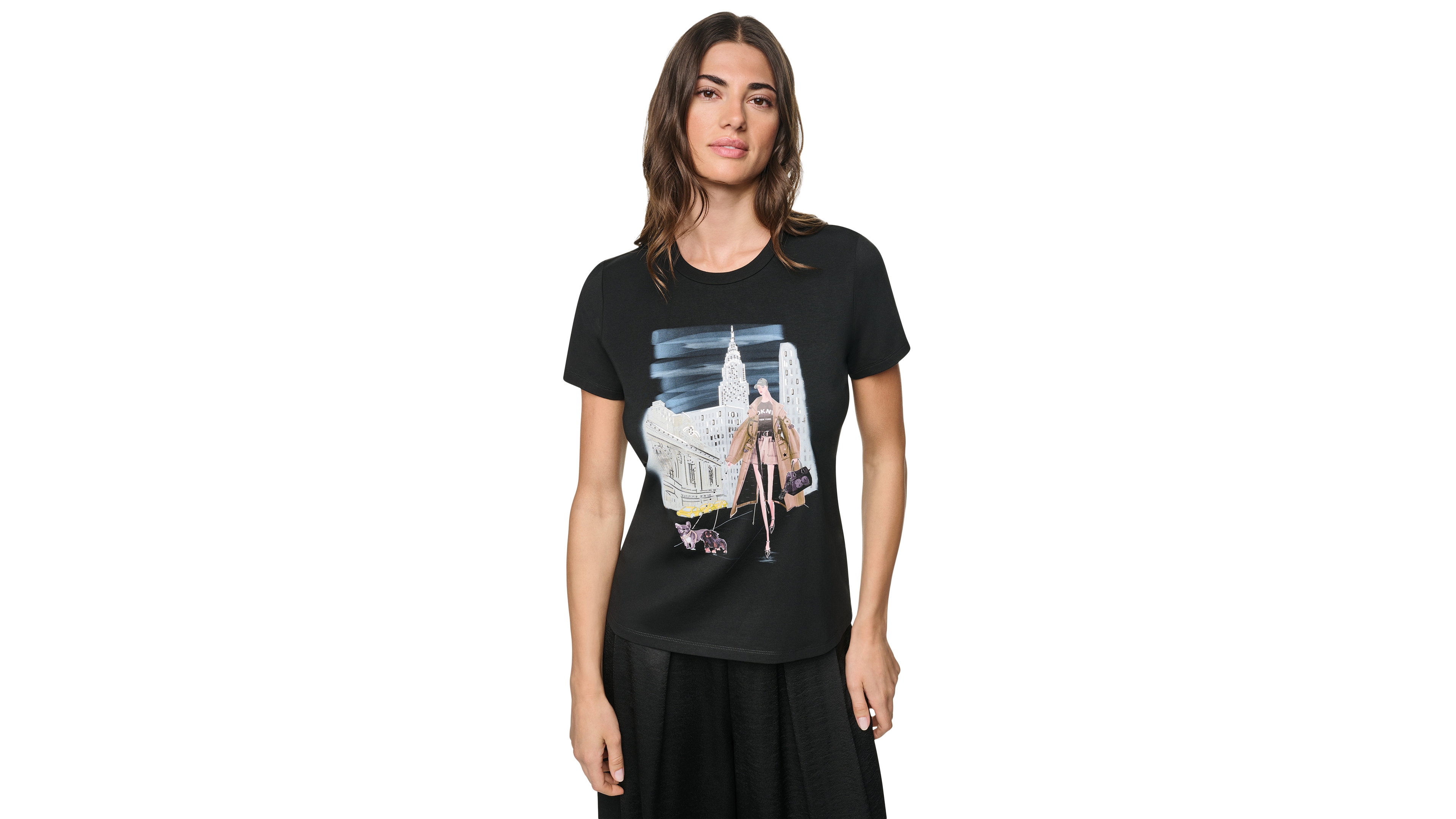 Dkny Women's Midtown Dog Walker Graphic Short-Sleeve T-Shirt