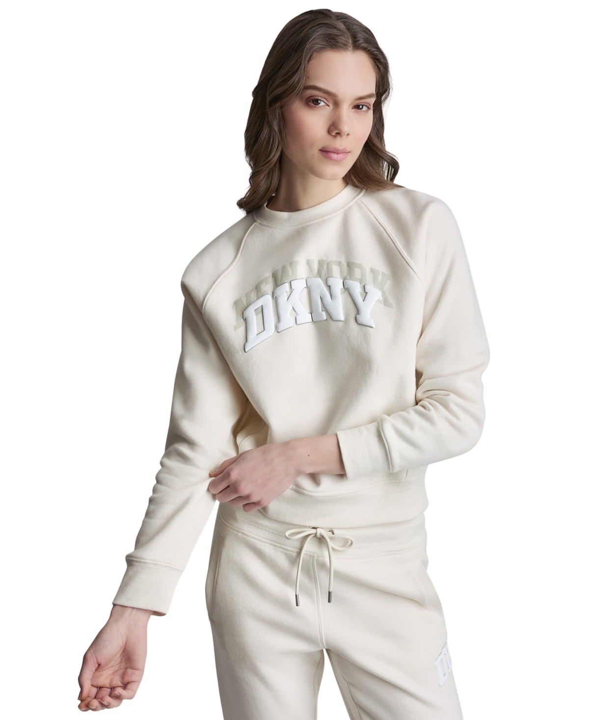 Dkny Sport Women's Ny Shadow Varsity Logo Crewneck Sweatshirt