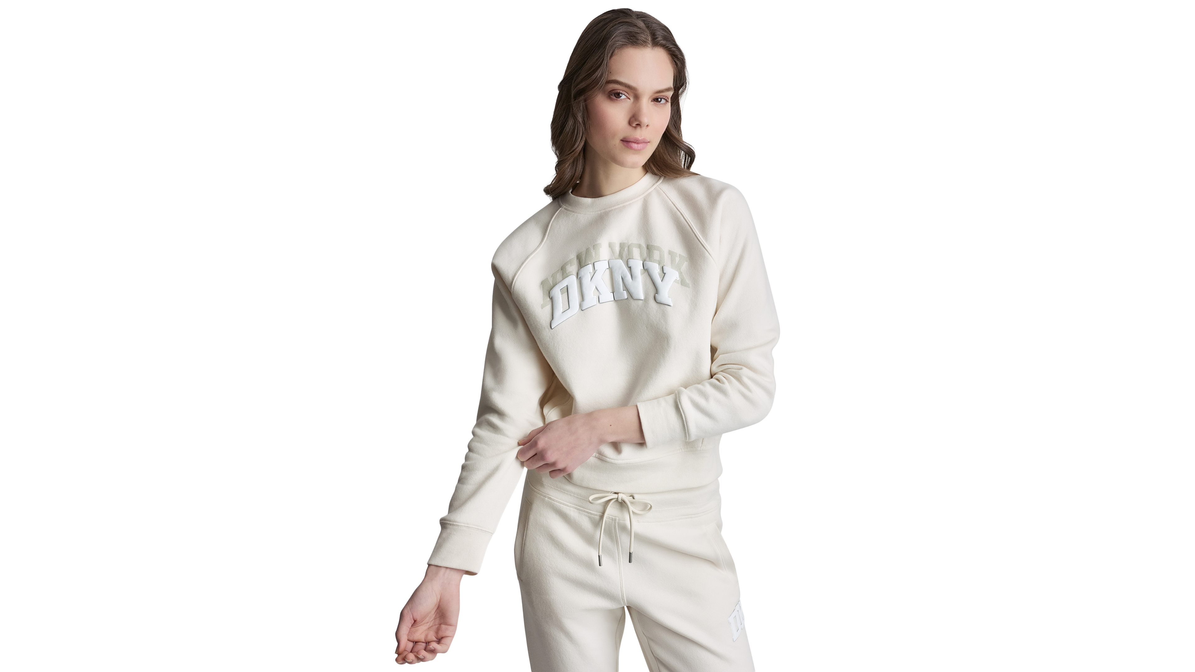 Dkny Sport Women's Ny Shadow Varsity Logo Crewneck Sweatshirt
