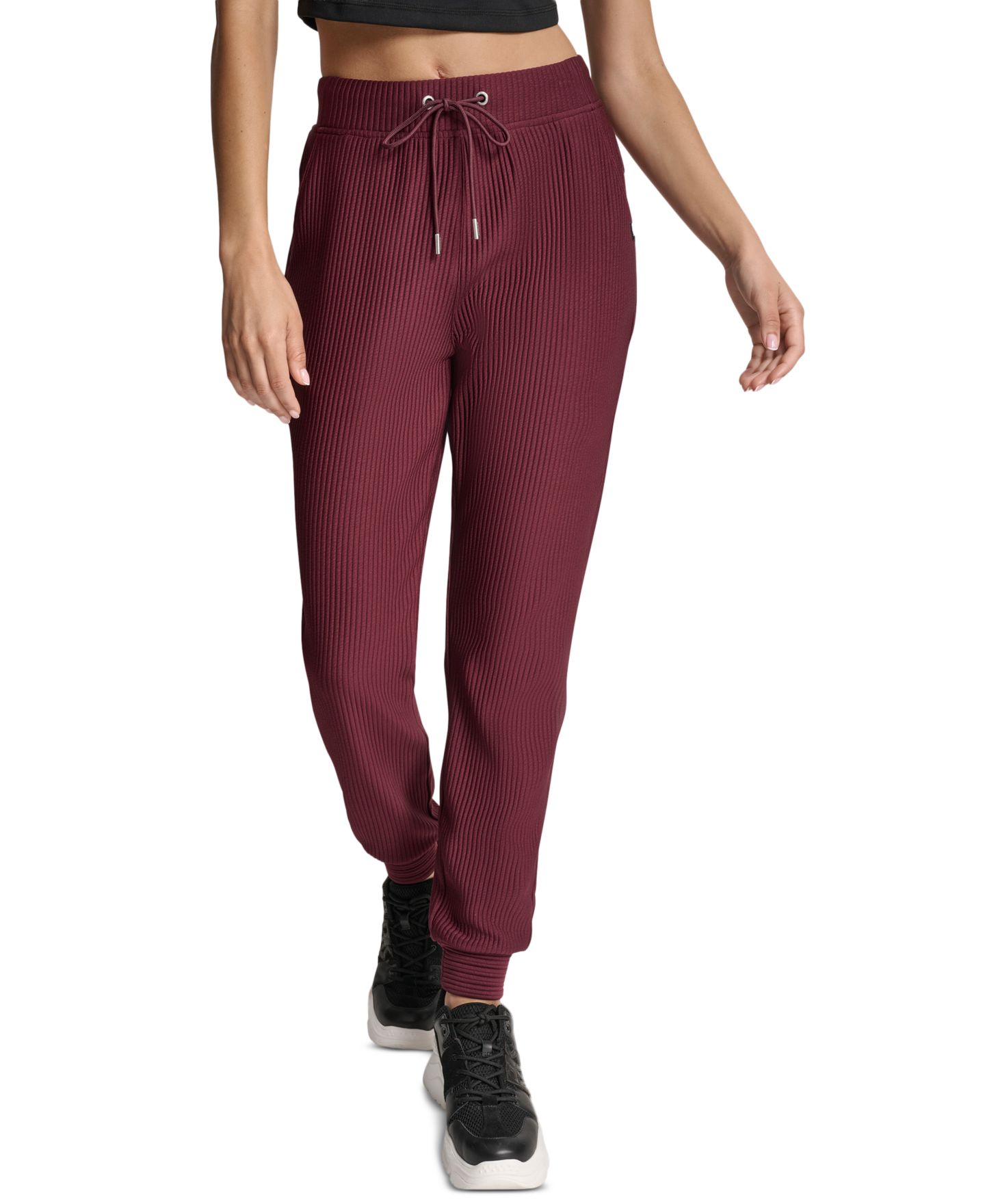 Женские брюки DKNY Tech Ottoman Cuffed High Rise, цвет: Чёрный — фото 8