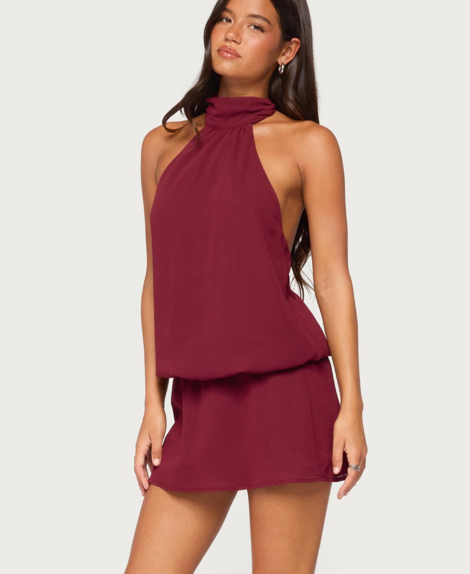 Women's Laira Halter Neck Mini Open-Back Dress