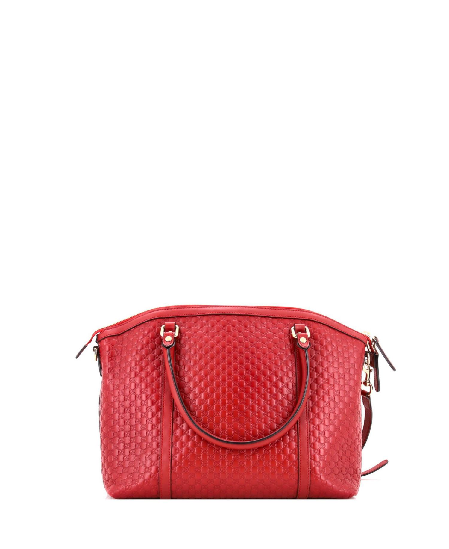 Medium Britt Convertible Dome Satchel Microguccissima Leather