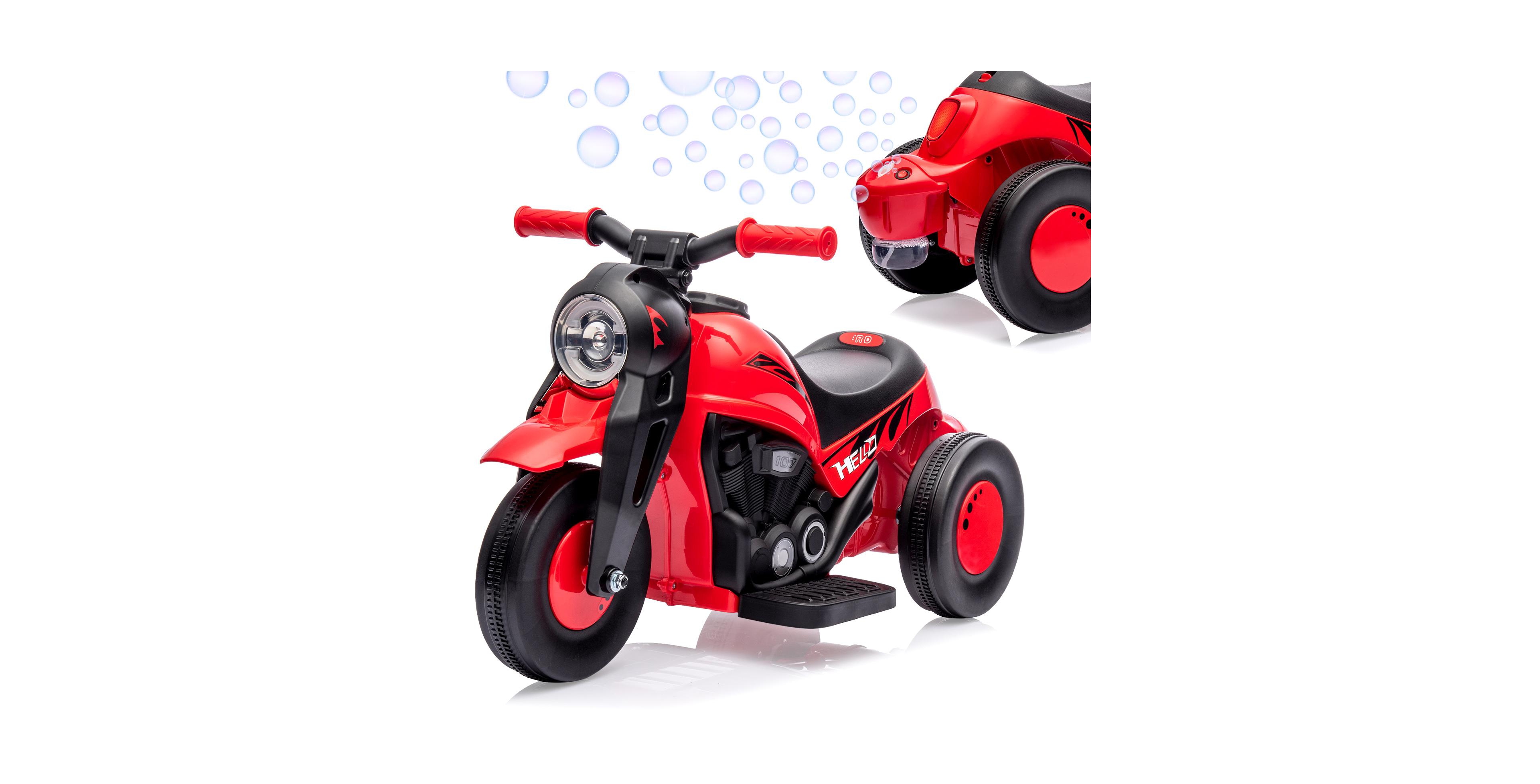 homfan Bubble Motorcycle Battery-Powered Ride-On with Bubble-Maker and Led Lights, Supports up to 66 lbs, Ages 3-6
