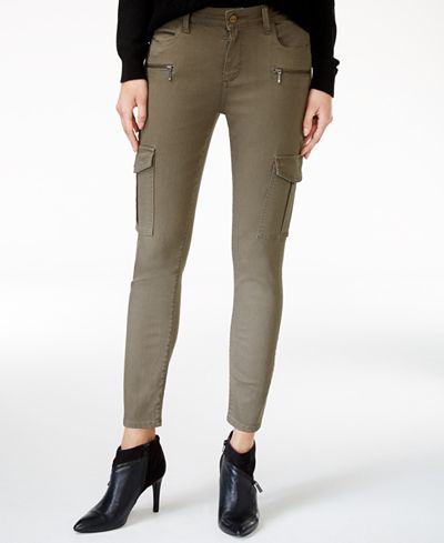 M1858 Kristen Cargo Dark Olive Wash Skinny Jeans, Only at Macy's