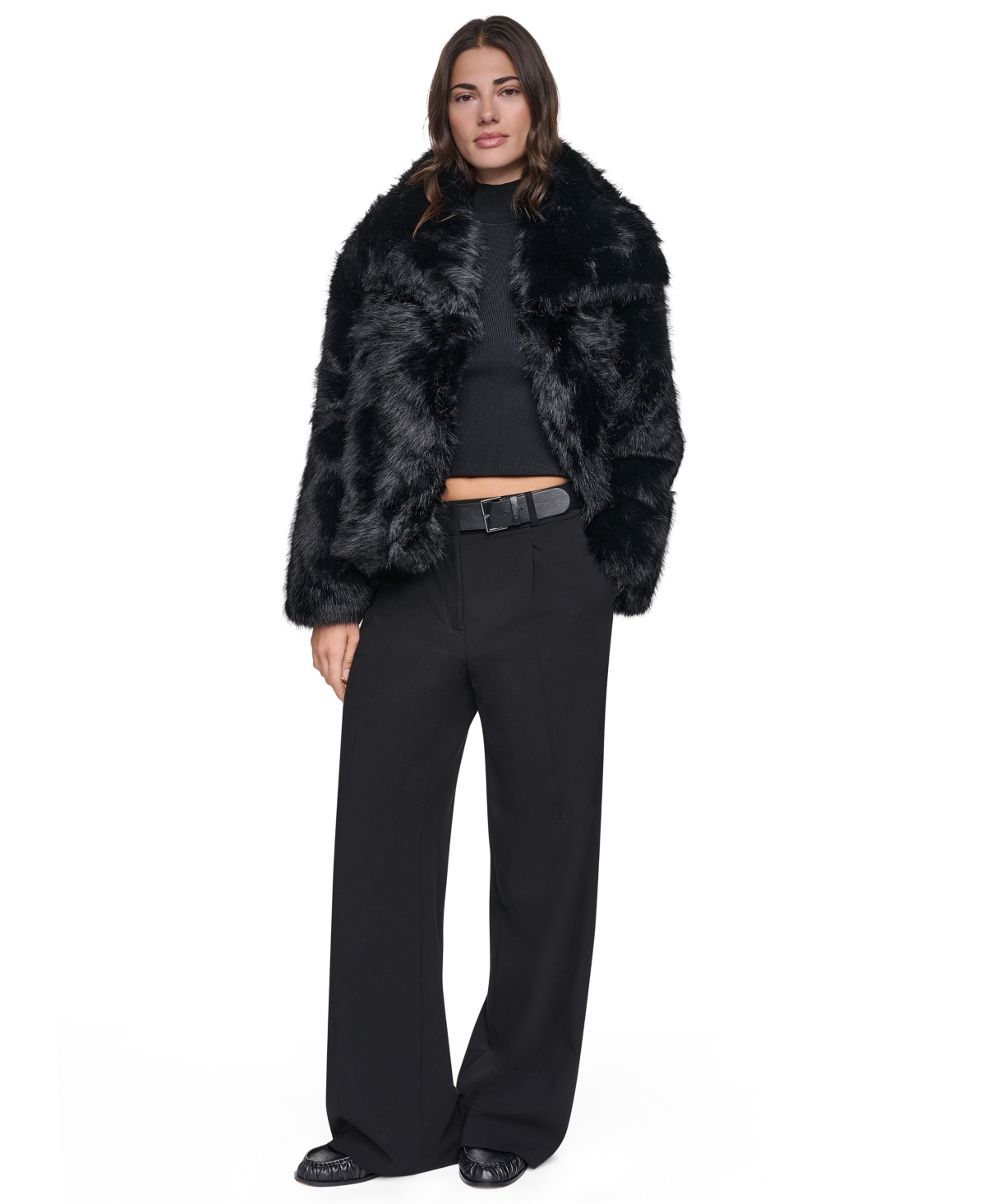 Dkny Women's Short Faux Fur Coat