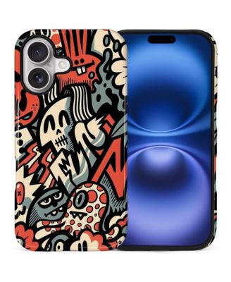 Phone Case Compatible with Apple iPhone 16, 2-Layer Durable, Skull Riot