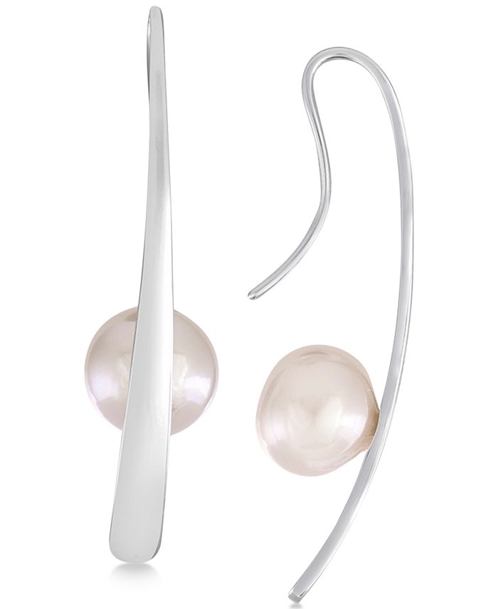 Majorica Sterling Silver Imitation Pearl Threader Earrings Macy s