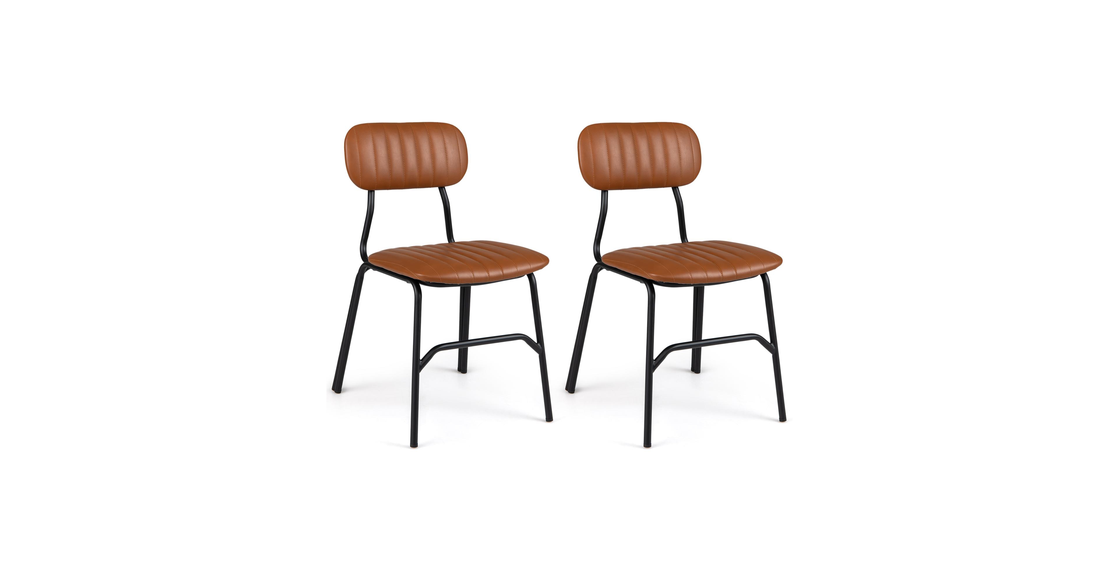 Gymax Modern Dining Chairs Set of 2 with Ergonomic Back and Metal Legs Exquisite Rivet