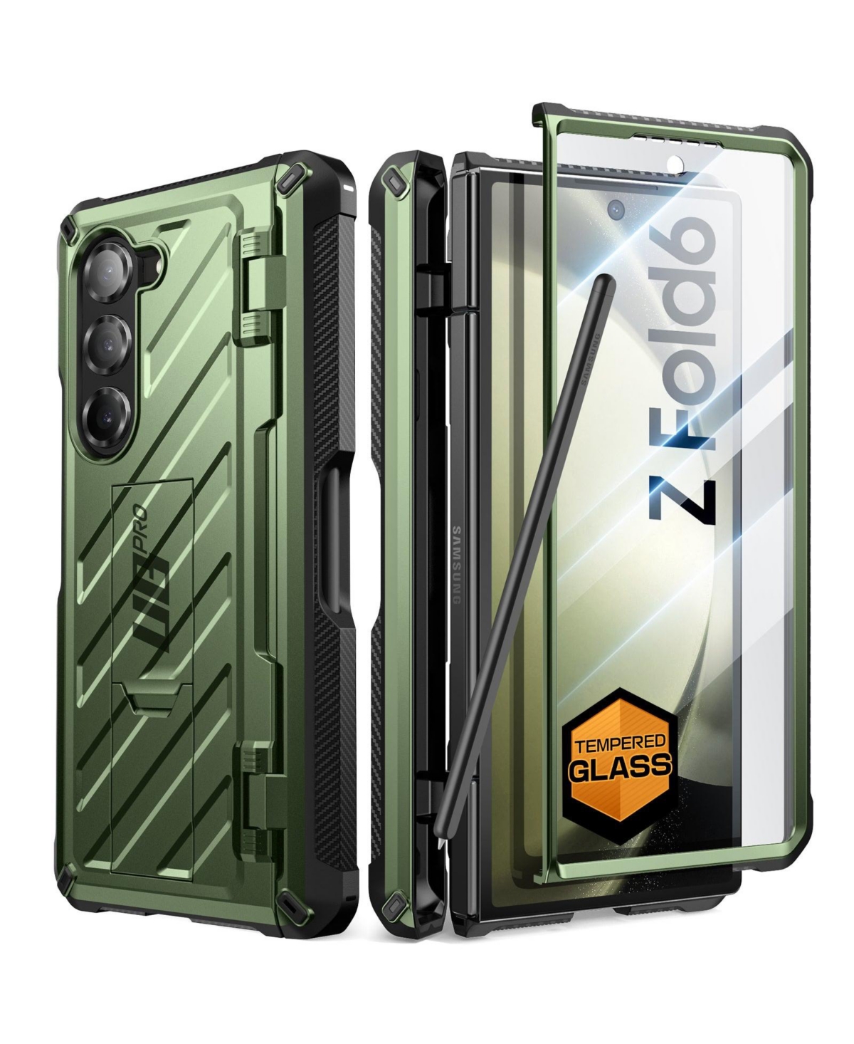 Supcase Unicorn Beetle Pro Rugged Built-In Screen Protector Case for Galaxy Z Fold6 - Dark Green