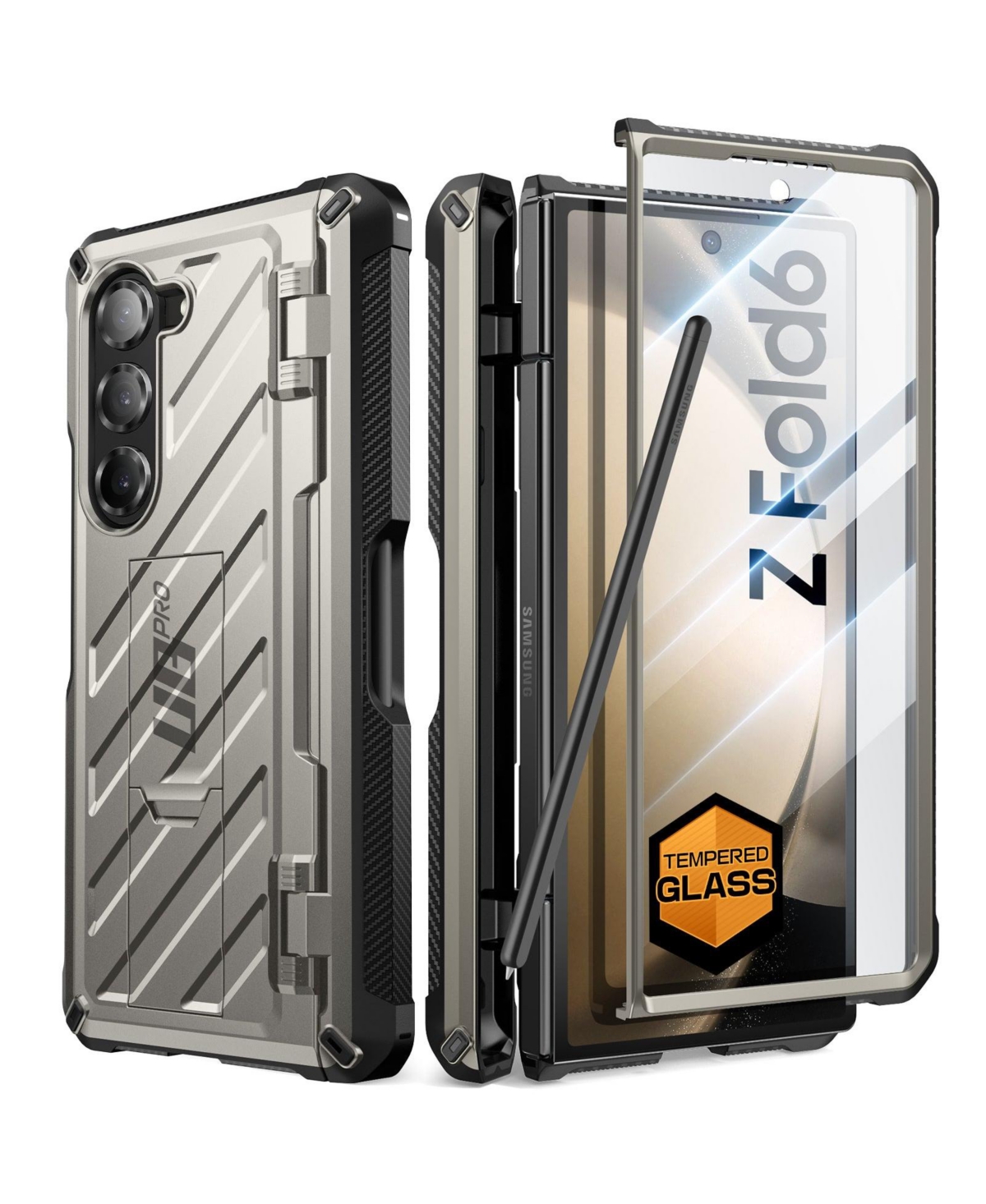 Supcase Unicorn Beetle Pro Rugged Built-In Screen Protector Case for Galaxy Z Fold6 - Grey