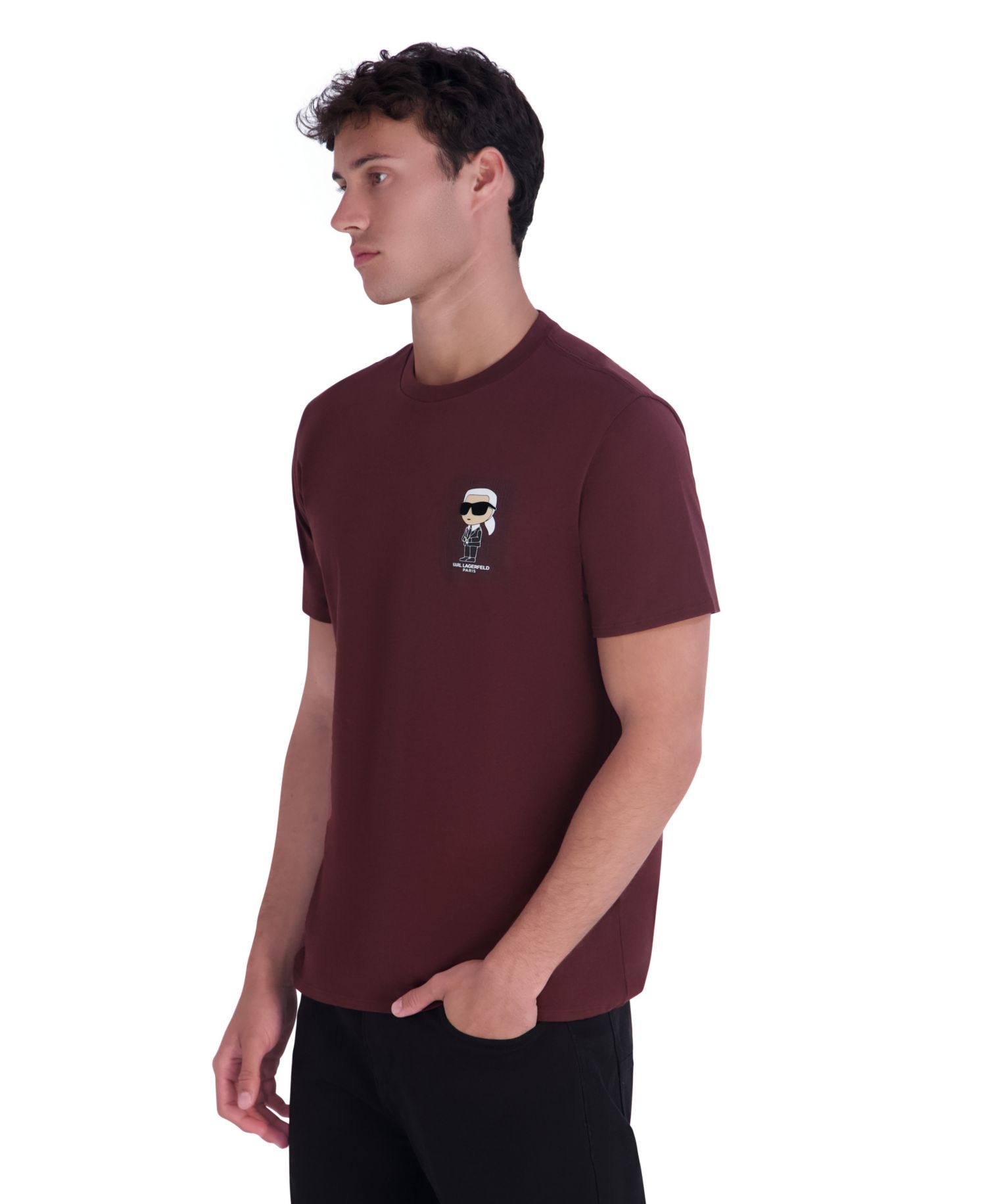 Men's Karl In Suit With Flocking Glasses Modern-Fit T-Shirt