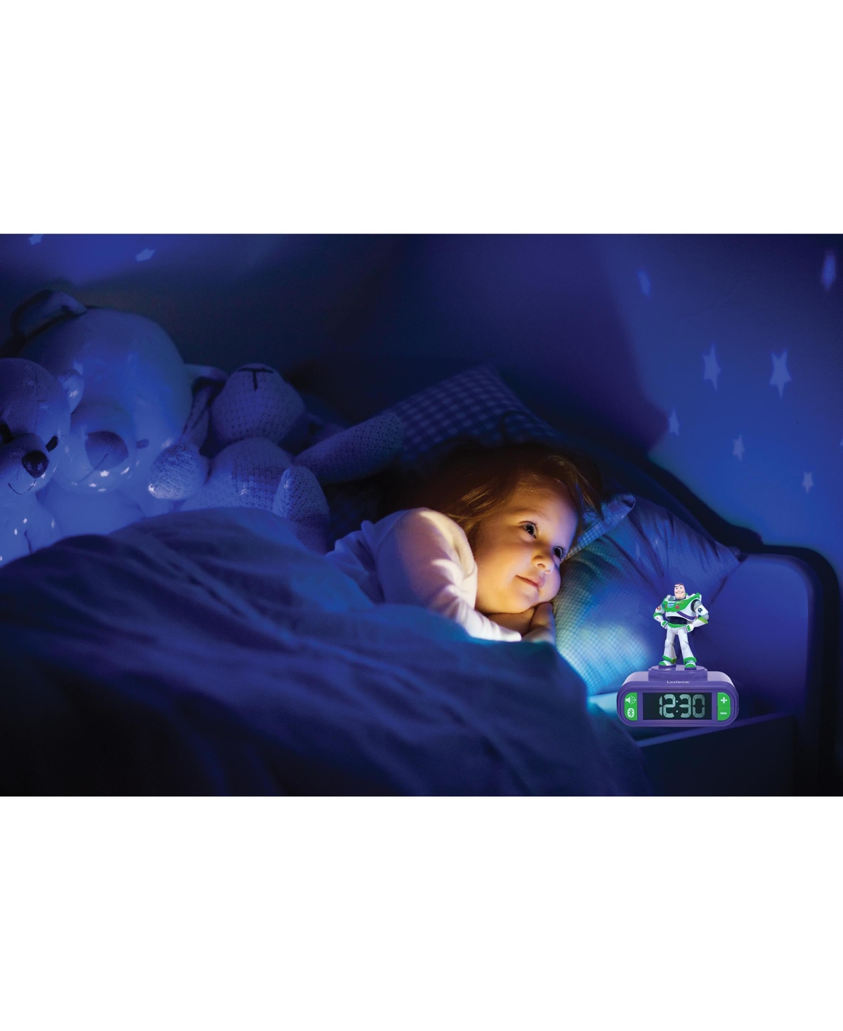 Lexibook Disney Toy Story Buzz Lightyear Digital Alarm Clock with 3D Nightlight and Bluetooth Speaker
