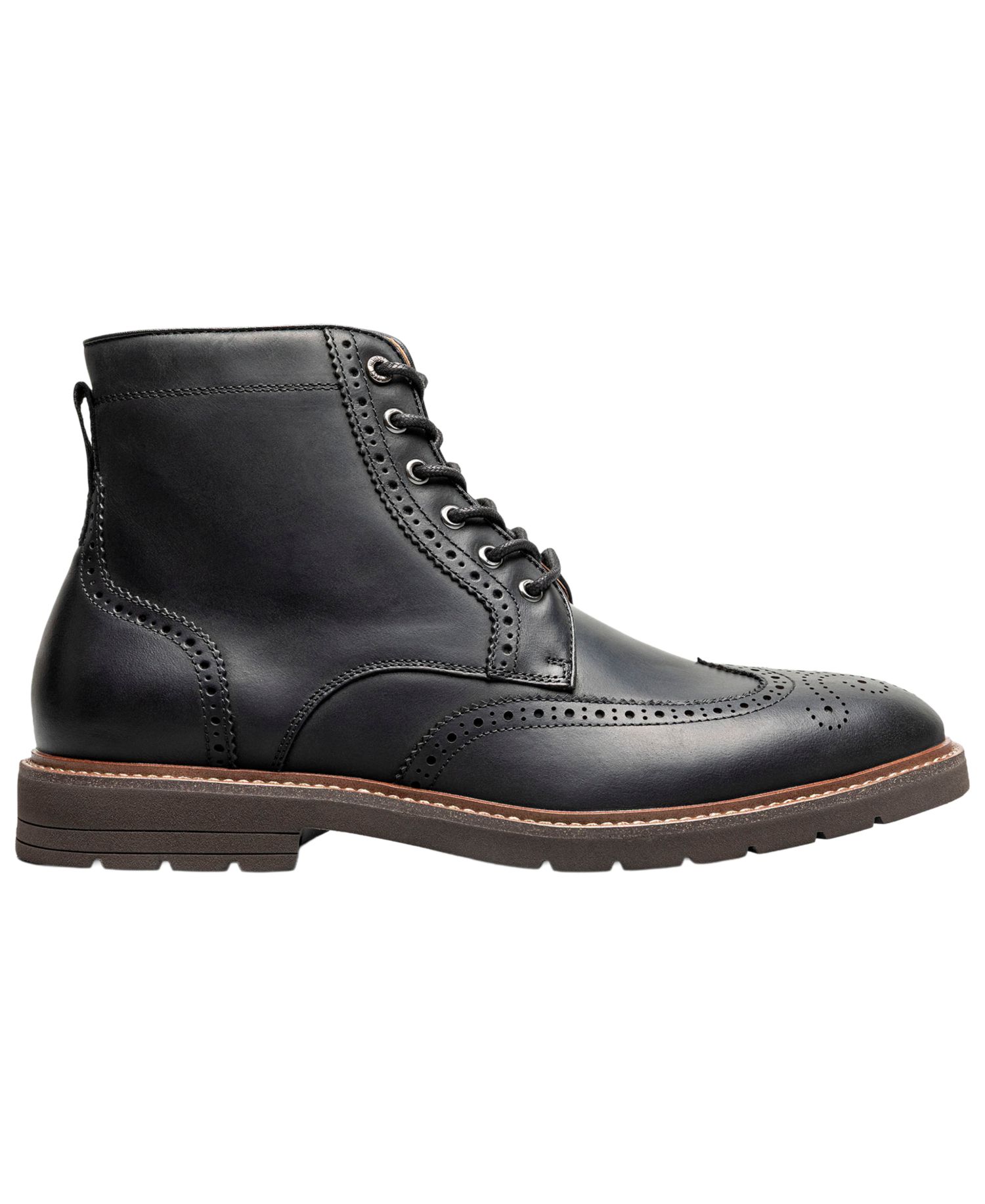 Men's Redford Wingtip Leather Side-Zip Boots