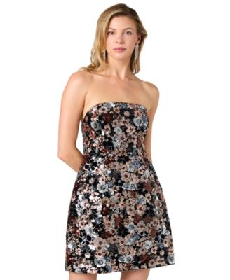 Women's Oona Strapless Floral-Sequin Mini Dress
