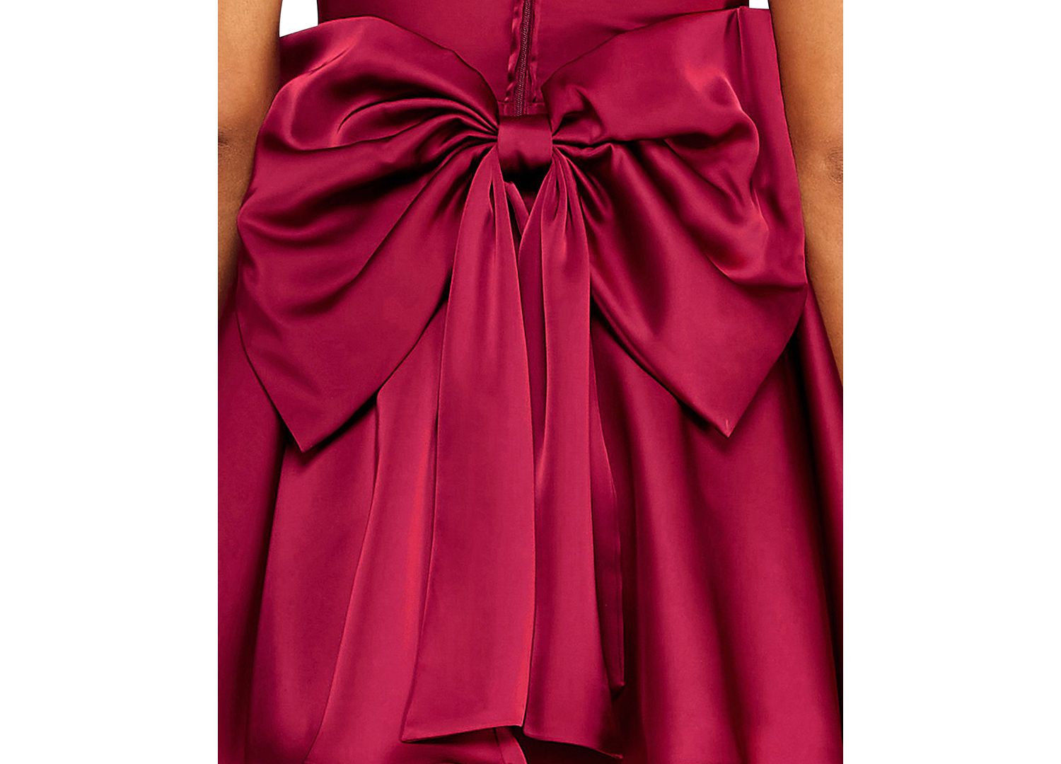Juniors' Square-Neck Corset-Bodice Back-Bow Mini Dress