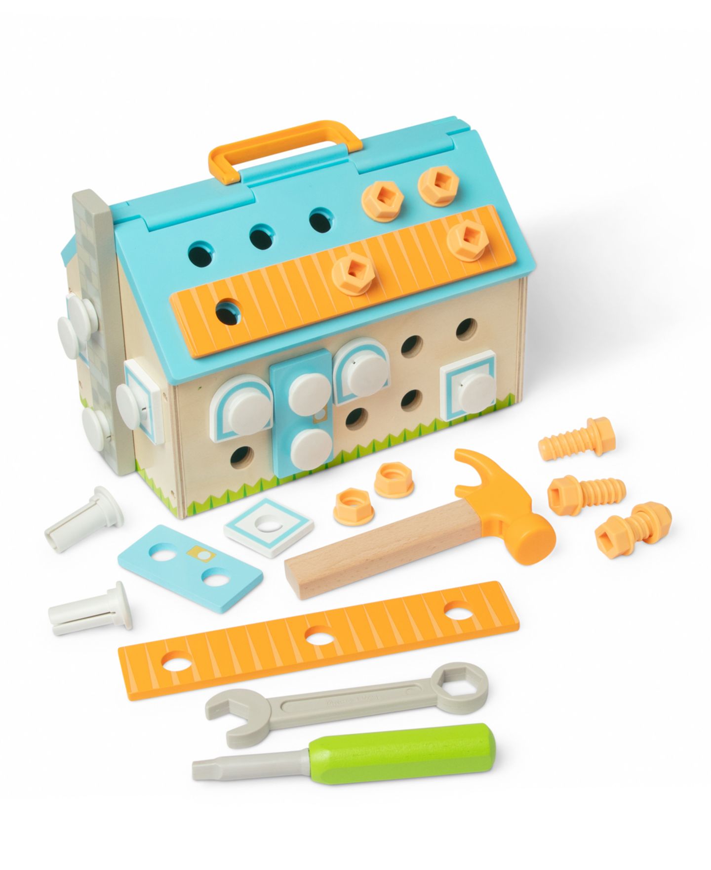 Детские конструкторы Melissa and Doug Build A House Toolbox 51-Piece Wooden Toy Set, Ages 3+ — фото 2