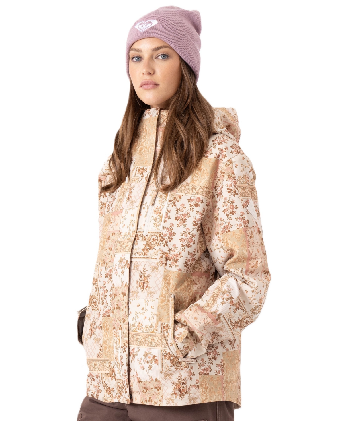 Roxy Women's Jetty 3-in-1 Fleece-Lined Floral-Print Jacket