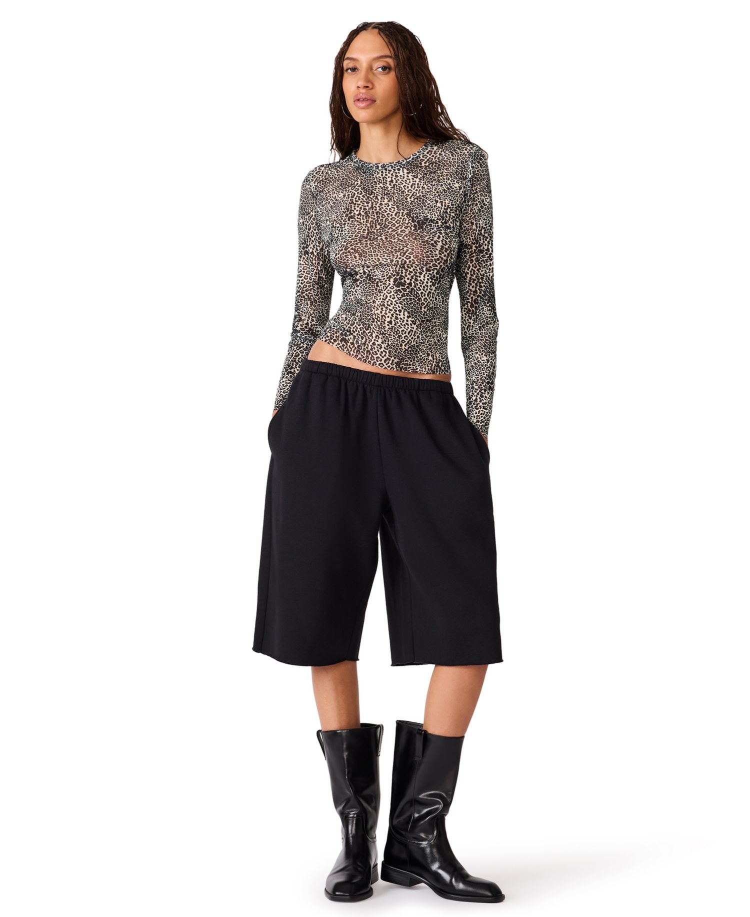 Women's Sandy Long-Sleeve Leopard-Print T-Shirt