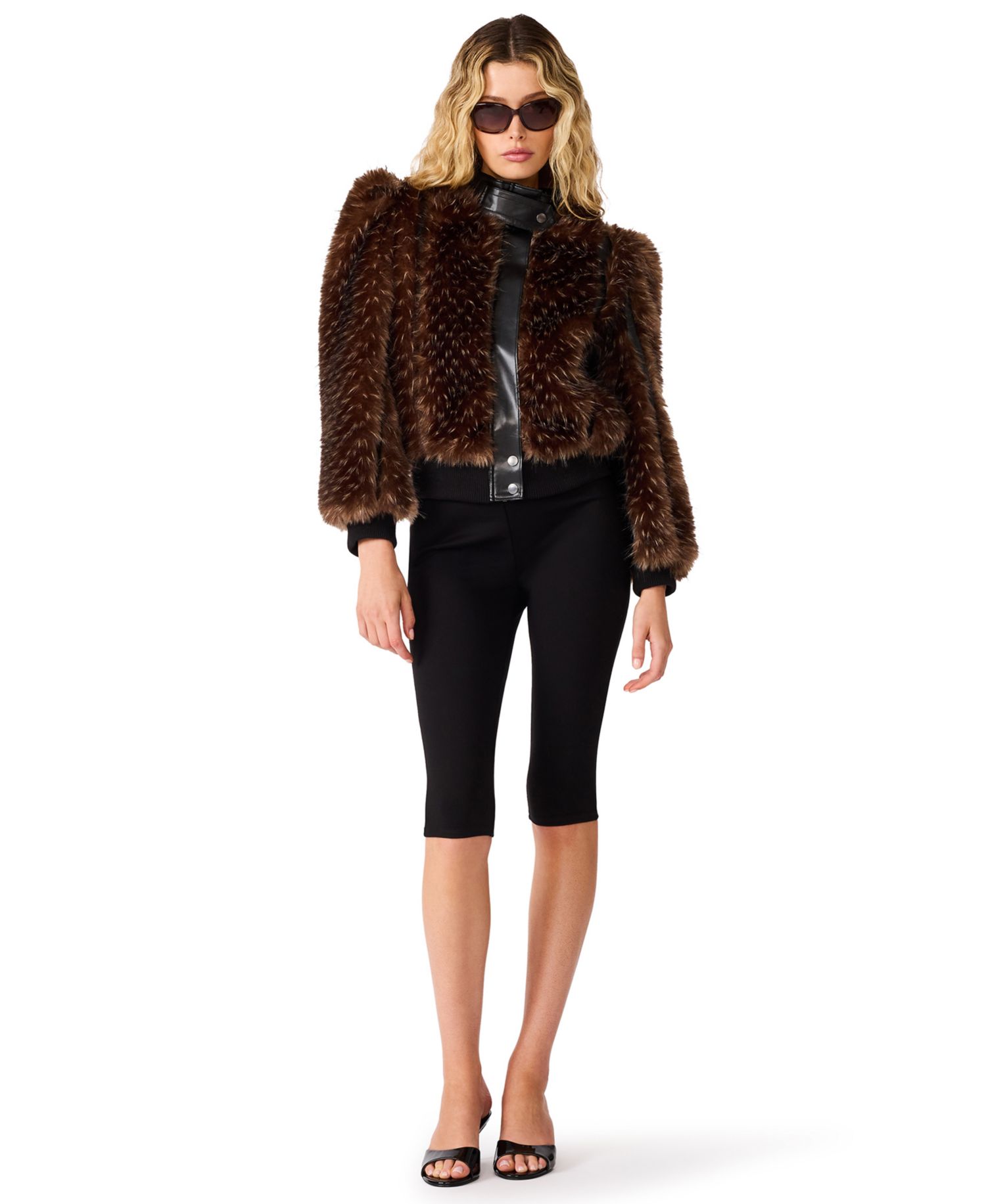 Women's Pru Faux-Fur Cropped Mock-Neck Jacket