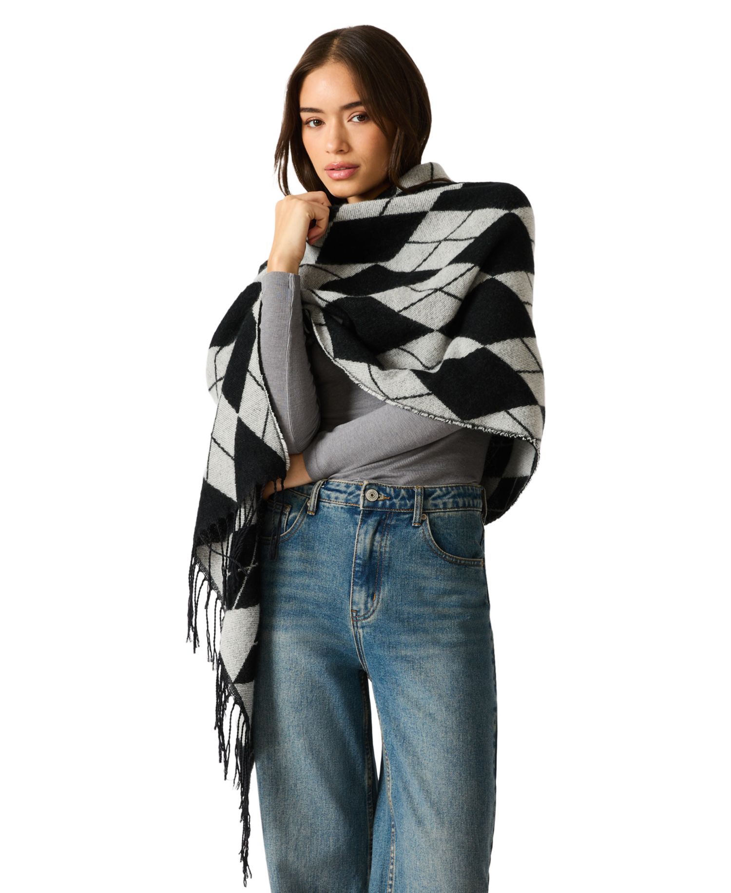 Two-Tone Argyle Midweight Scarf
