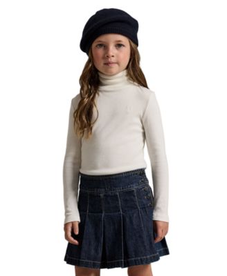 Girls' 2T-6X Long-Sleeve Ribbed Turtleneck T-Shirt