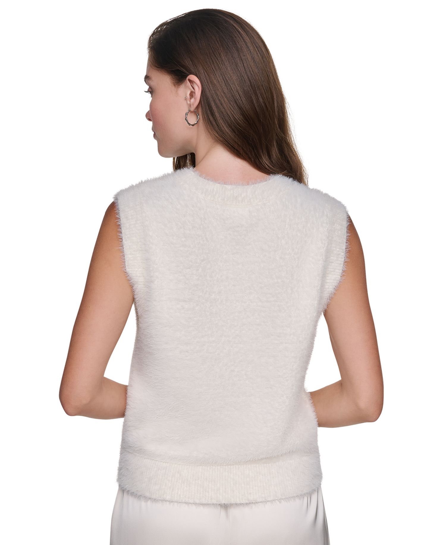 Women's Brushed Crewneck Sleeveless Sweater Vest