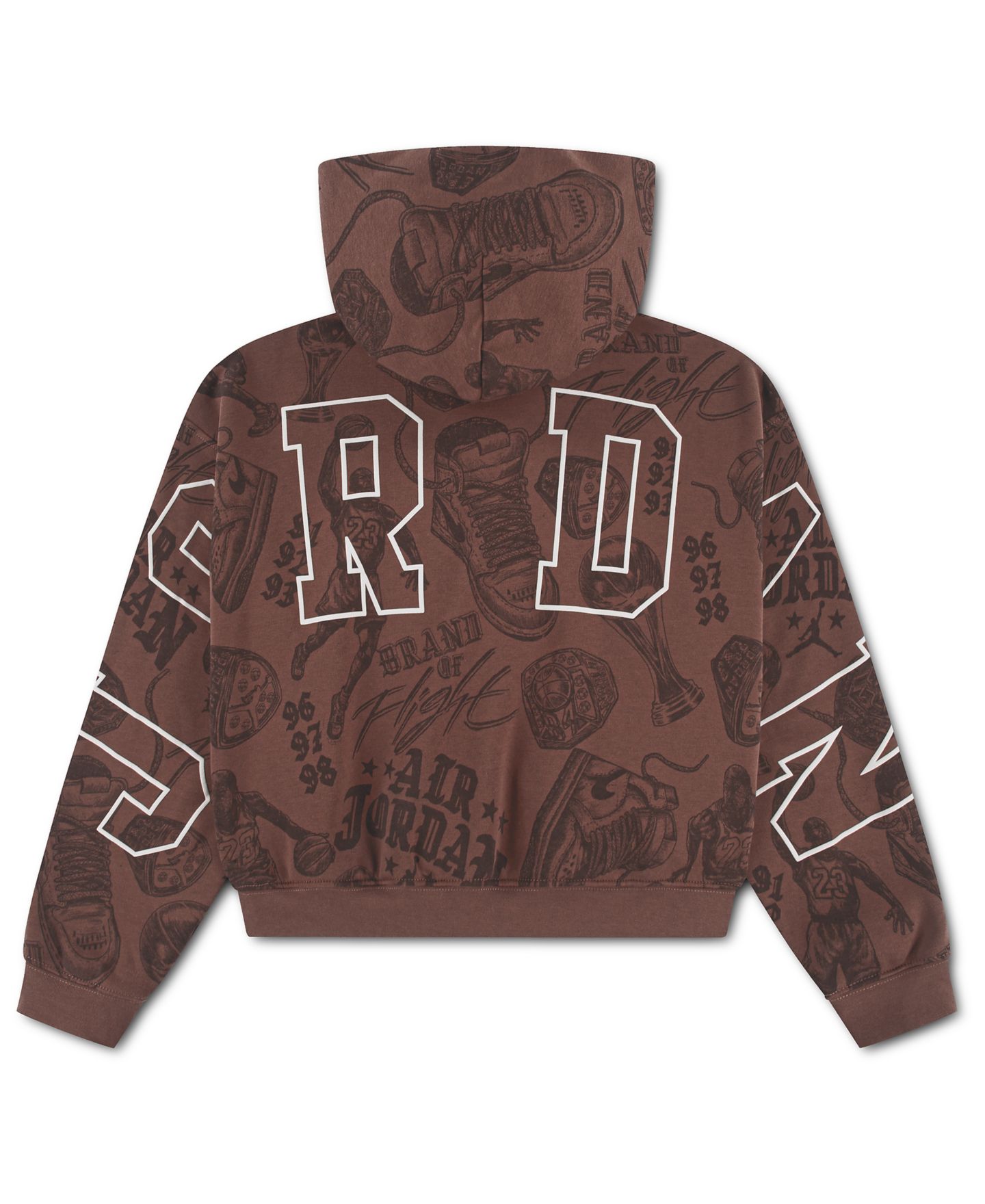 Худи Jordan Brooklyn Graphic-Print Kangaroo Pocket Fleece Pullover для мальчиков, цвет: Коричневый — фото 2