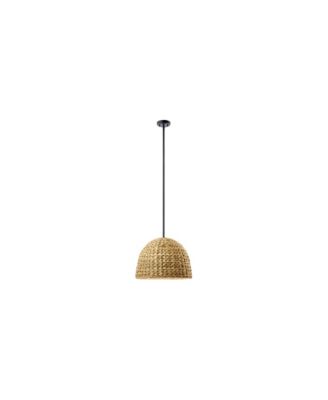 Raffiana 18" Wide Woven Dome Pendant Light