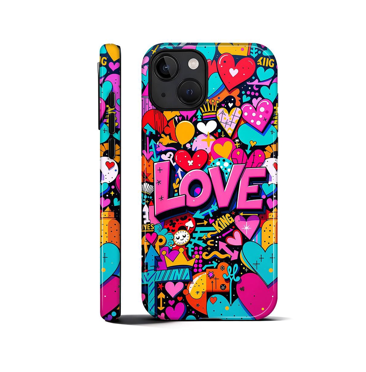Lisen Pop Love Dual-Layer Anti-Slip Grip Phone Case Compatible with Apple iPhone 15 Plus - Pop love for iphone 14 plus