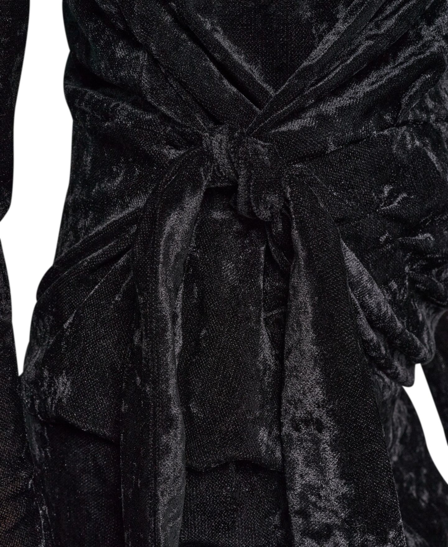 Женский бархатный топ Donna Karan New York с запахом и длинным рукавом, цвет: Чёрный — фото 16