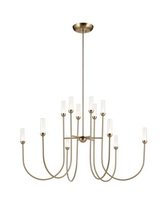 Moraine 50 Inch LED 12 Light 2-Tier Chandelier in Champagne