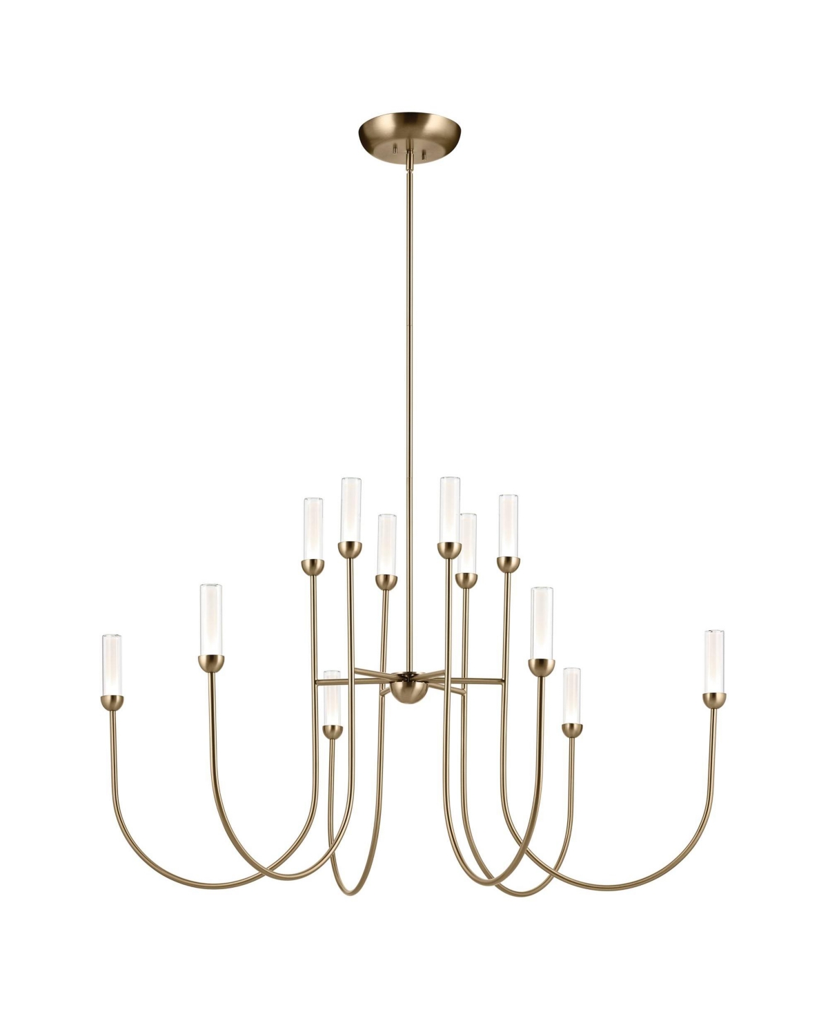Kichler Moraine 50 Inch Led 12 Light 2-Tier Chandelier in Champagne