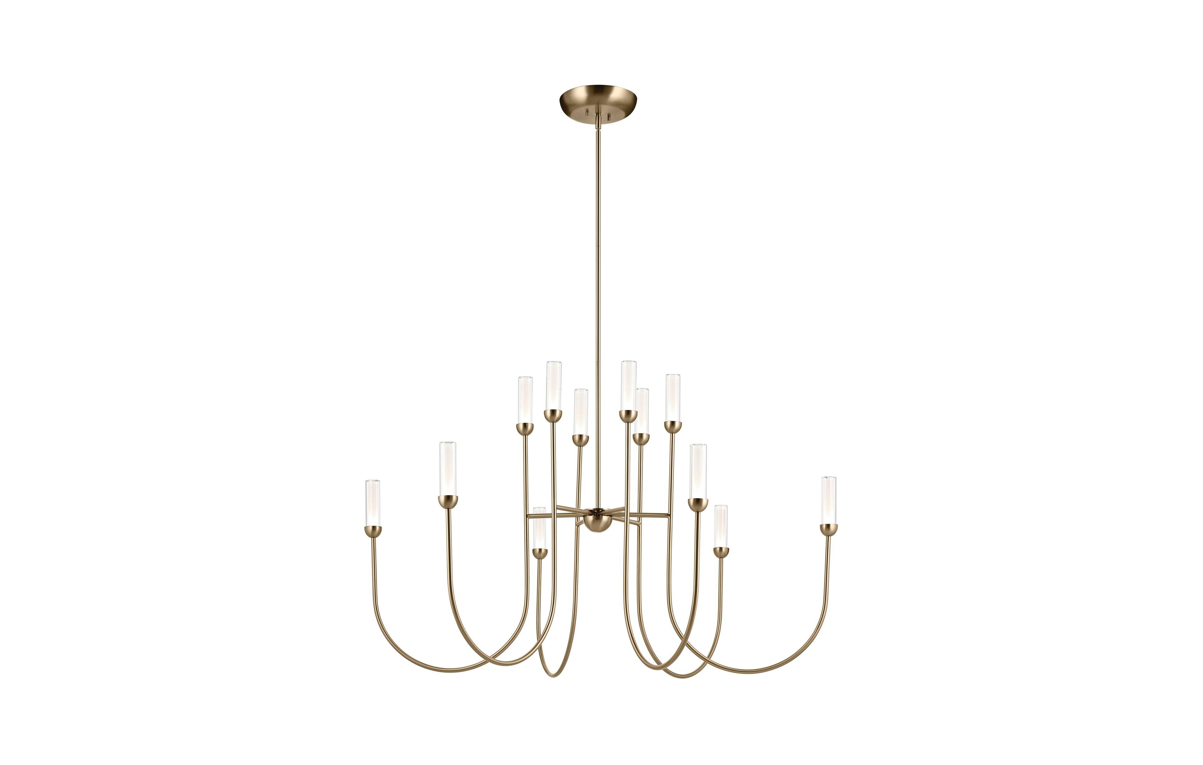 Kichler Moraine 50 Inch Led 12 Light 2-Tier Chandelier in Champagne