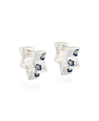 Larkspur Huggie Earrings in Silver