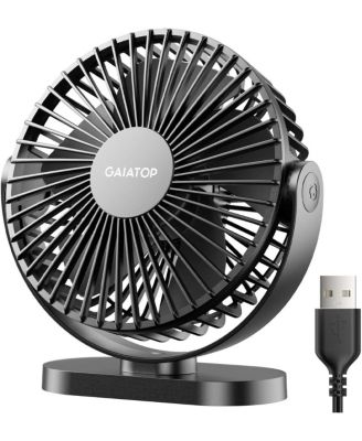 USB Desk Fan, 5.5 Inch Small Quiet Powerful 3 Speeds 90degree(s) Rotate, Personal Mini Portable Desktop Table Fan