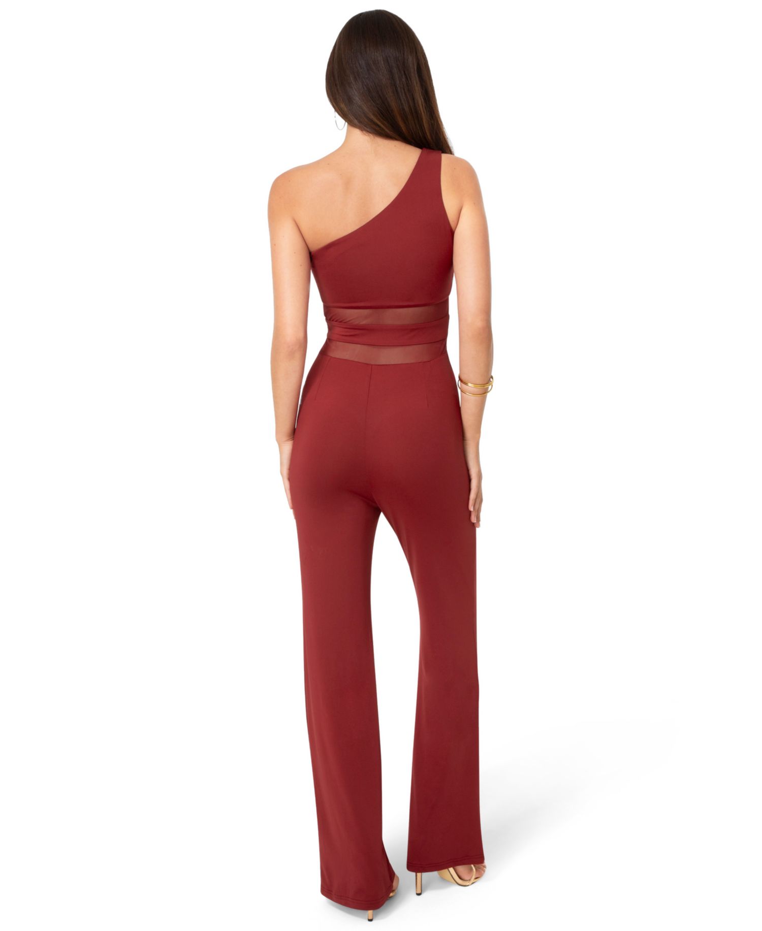 Women's Wide-Leg One-Shoulder Sleeveless Jumpsuit